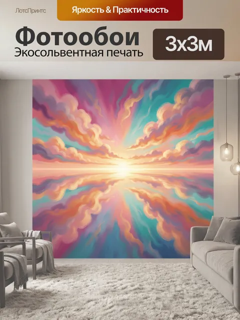 Фотообои Небесный рассвет над зеркальной гладью