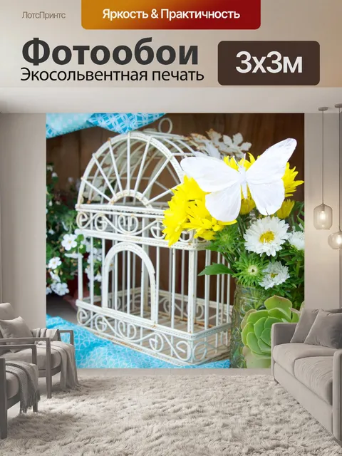 Фотообои Бабочка Модель на Birdcage