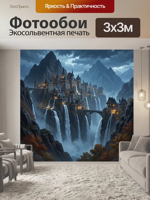 Фотообои Сказочный замок в горах