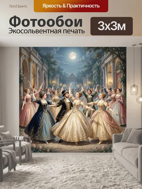Фотообои Бал в дворцовом саду при луне