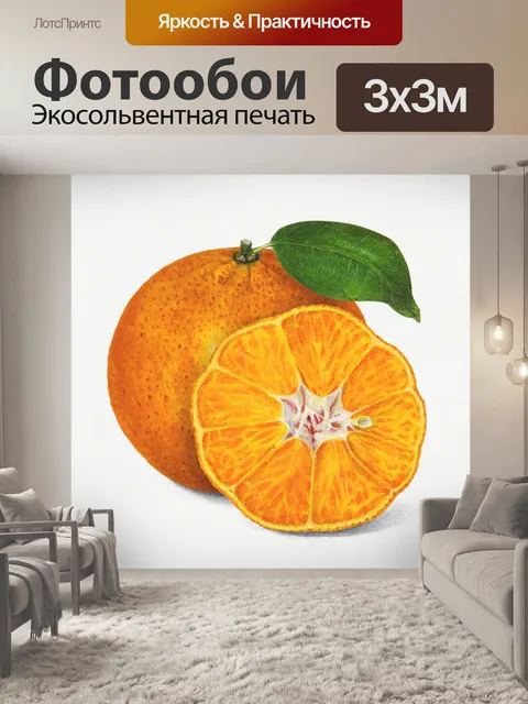 Фотообои Оранжевый винтажное искусство иллюстраци