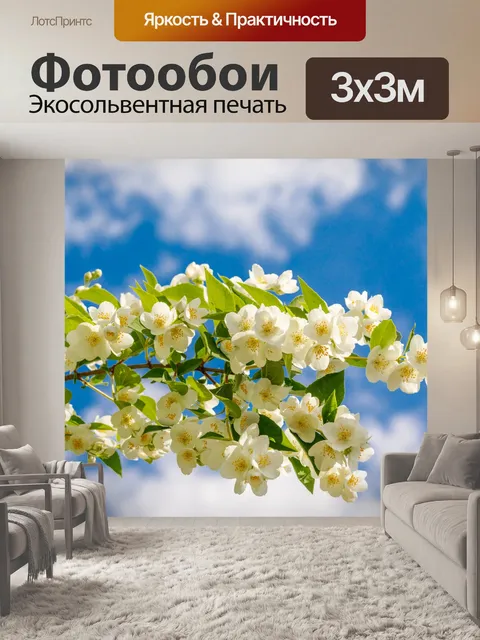 Фотообои белое цветущее дерево