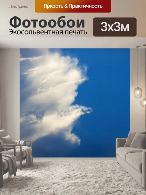 Фотообои мягкое белое облако с темной стороной