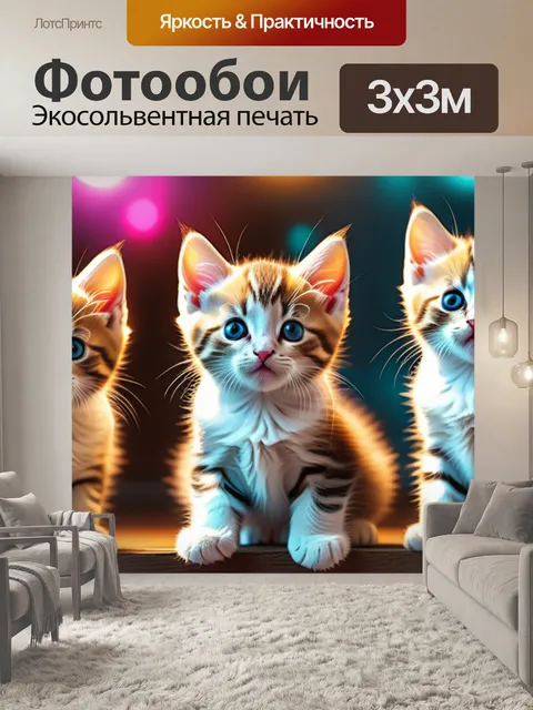 Фотообои с котятами смешной