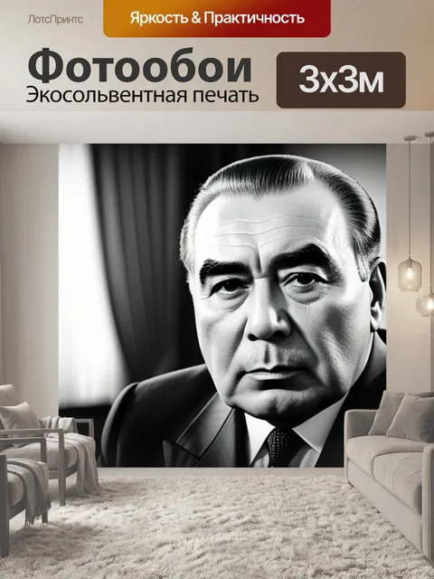 Фотообои с брежневым чернобелый