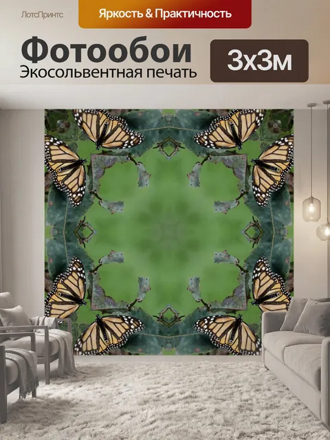 Фотообои Калейдоскоп бабочки монарха