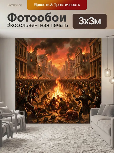 Фотообои Осада горящего античного города