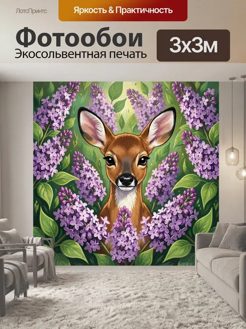 Фотообои Олень в облаке сирени
