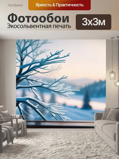 Фотообои пейзаж с окна зимний