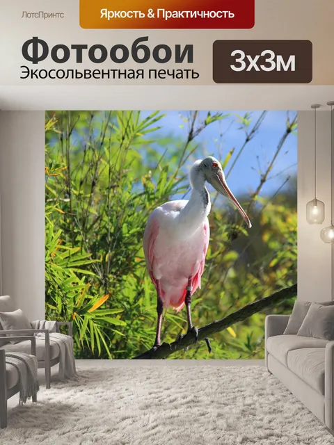 Фотообои Розовые птицы