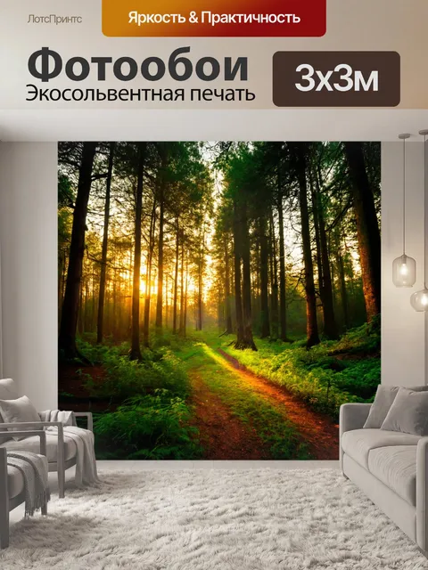 Фотообои лес с звуком вечером, который навевает романтические мысли