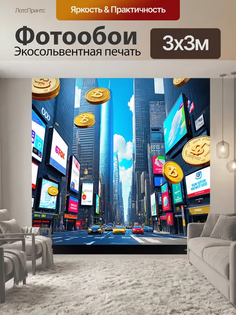 Фотообои промт: панорама крупного города