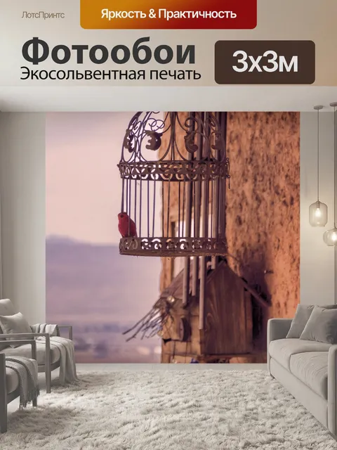 Фотообои Винтажная клетка для птиц