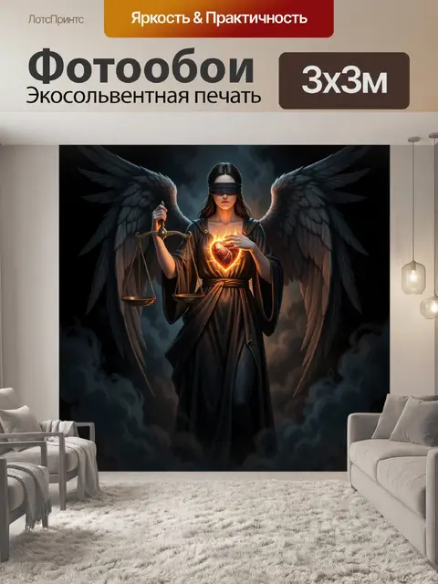Фотообои Ангел правосудия с огненным сердцем