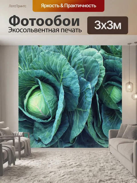 Фотообои Салат с капустой и овощами