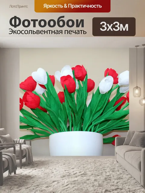 Фотообои Бело - красные
