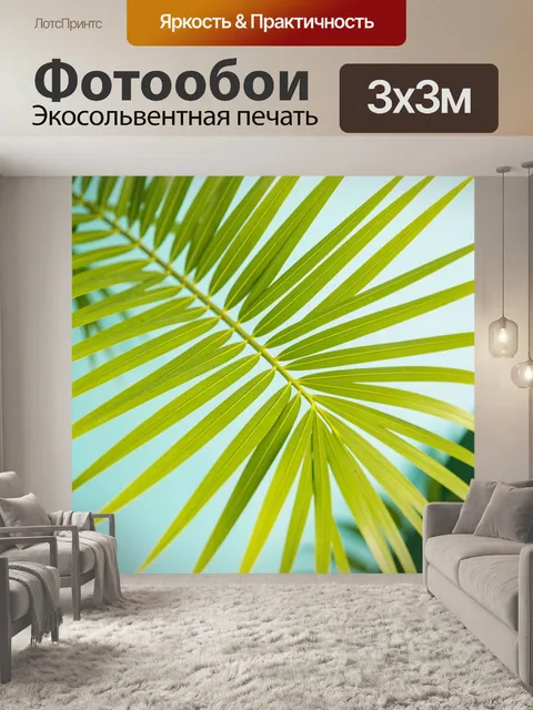 Фотообои Зеленая пальмовая ветвь крупно