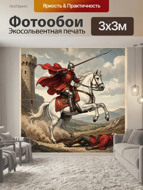 Фотообои Рыцарь на белом коне
