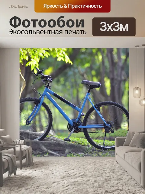 Фотообои велосипед в зеленый парк