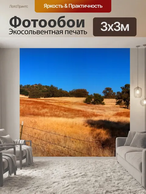 Фотообои Желтое поле травы