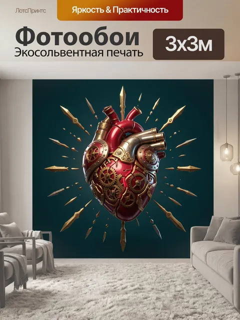 Фотообои Стимпанк сердце с шестернями
