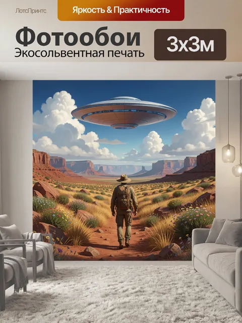 Фотообои Путешественник в пустынном каньоне