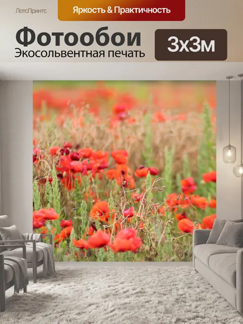 Фотообои Маковое поле
