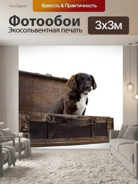 Фотообои Щенок с чемоданом