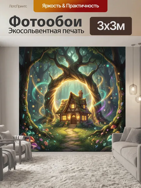 Фотообои Волшебный дом в лесу