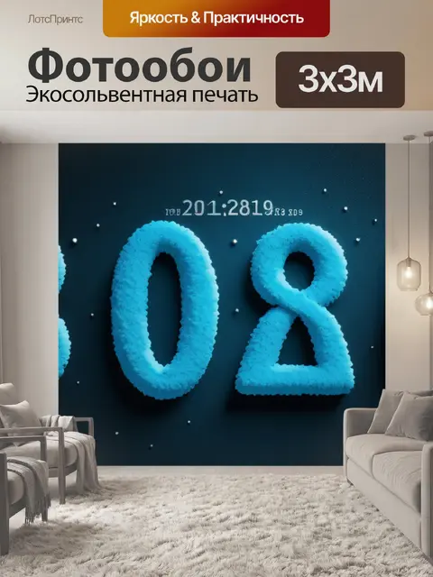 Фотообои с датой рождения