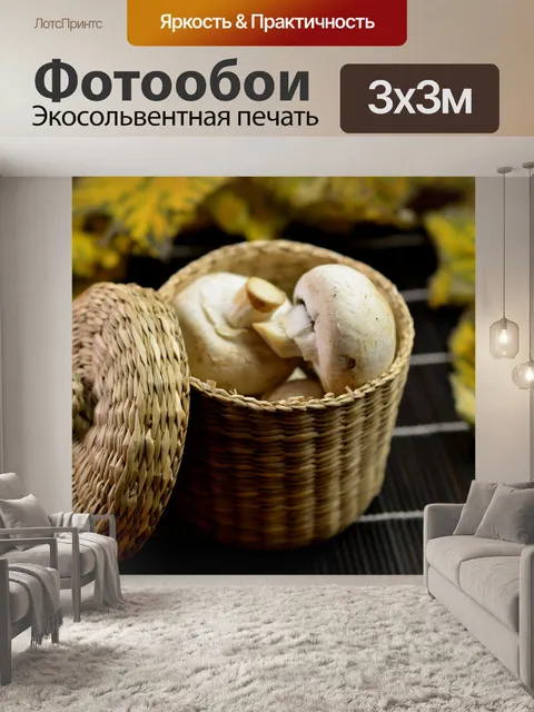 Фотообои Грибы в корзине