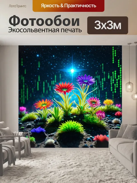 Фотообои цветы в стиле научная фантастика