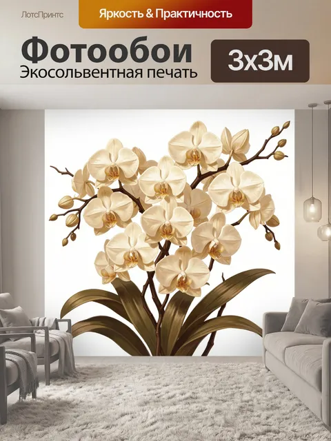 Фотообои Белая орхидея на ветке