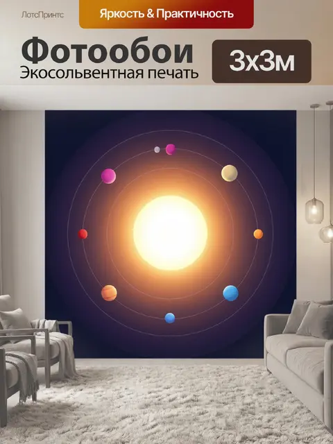 Фотообои Космическая система с планетами