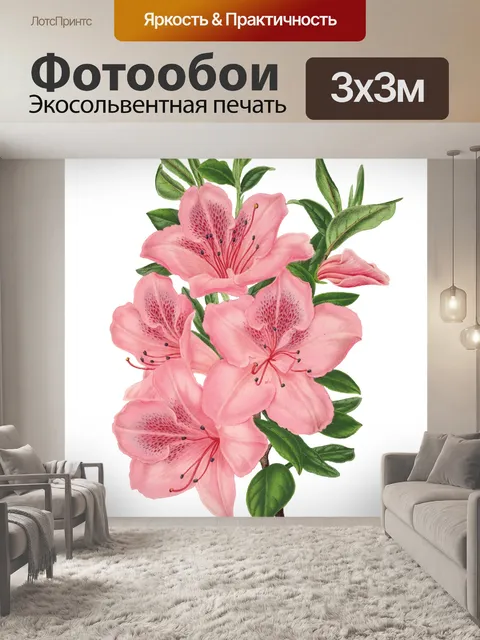 Фотообои Цветочное розовое винтажное искусство