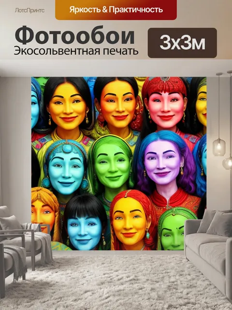 Фотообои с 10 лицами