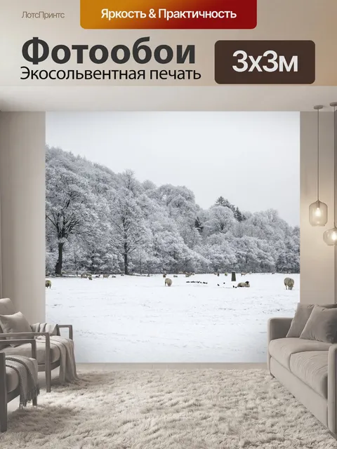 Фотообои Овцы в снегу