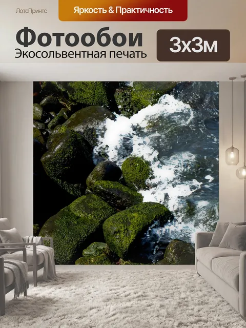 Фотообои Морские и мосские скалы