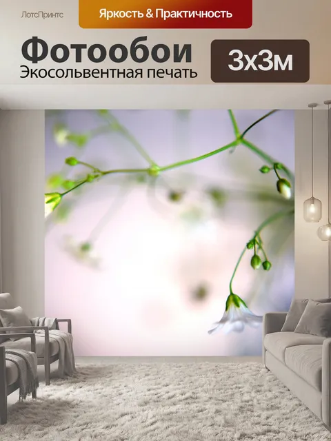 Фотообои Маленькие белые цветы 6