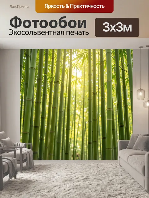 Фотообои Солнечный бамбуковый лес