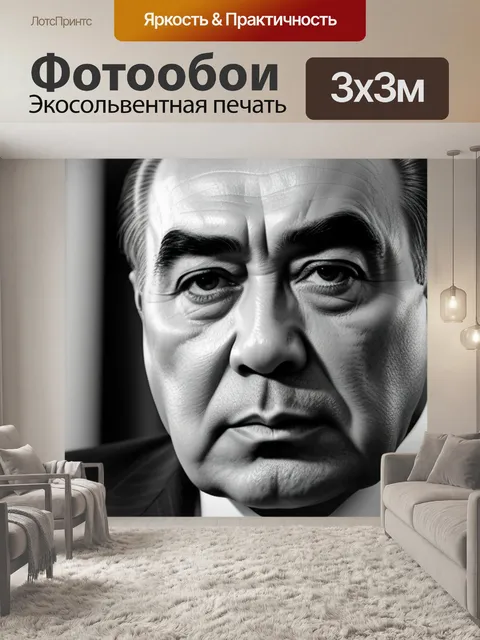 Фотообои с брежневым чернобелый