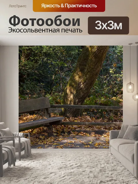 Фотообои Осенняя скамейка