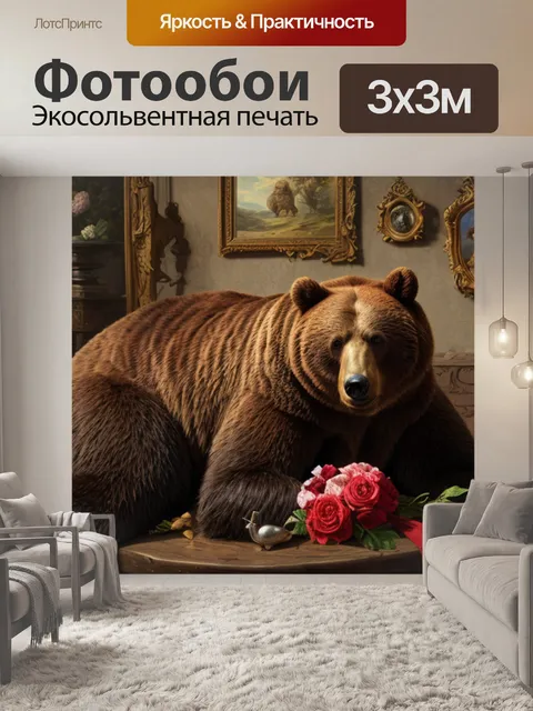 Фотообои натюрморт с мишкой