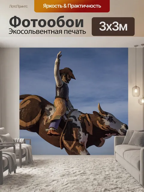 Фотообои Ковбой на части быка поплавка