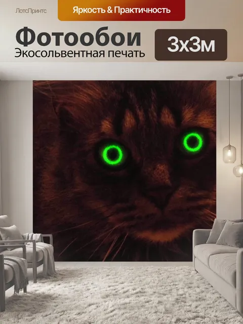 Фотообои зелеными глазами кошки