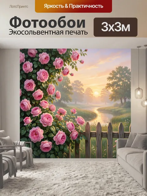 Фотообои Розы у реки на закате