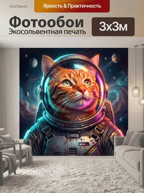 Фотообои Космический кот в скафандре