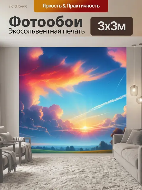 Фотообои пейзаж с небом рисунок