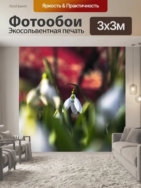 Фотообои Снег капель