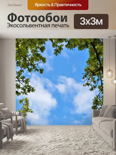 Фотообои Дерево обрамленное голубое небо фон